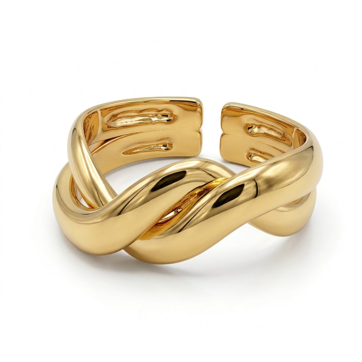 Gold Plated Twisted Adjustable Ring
