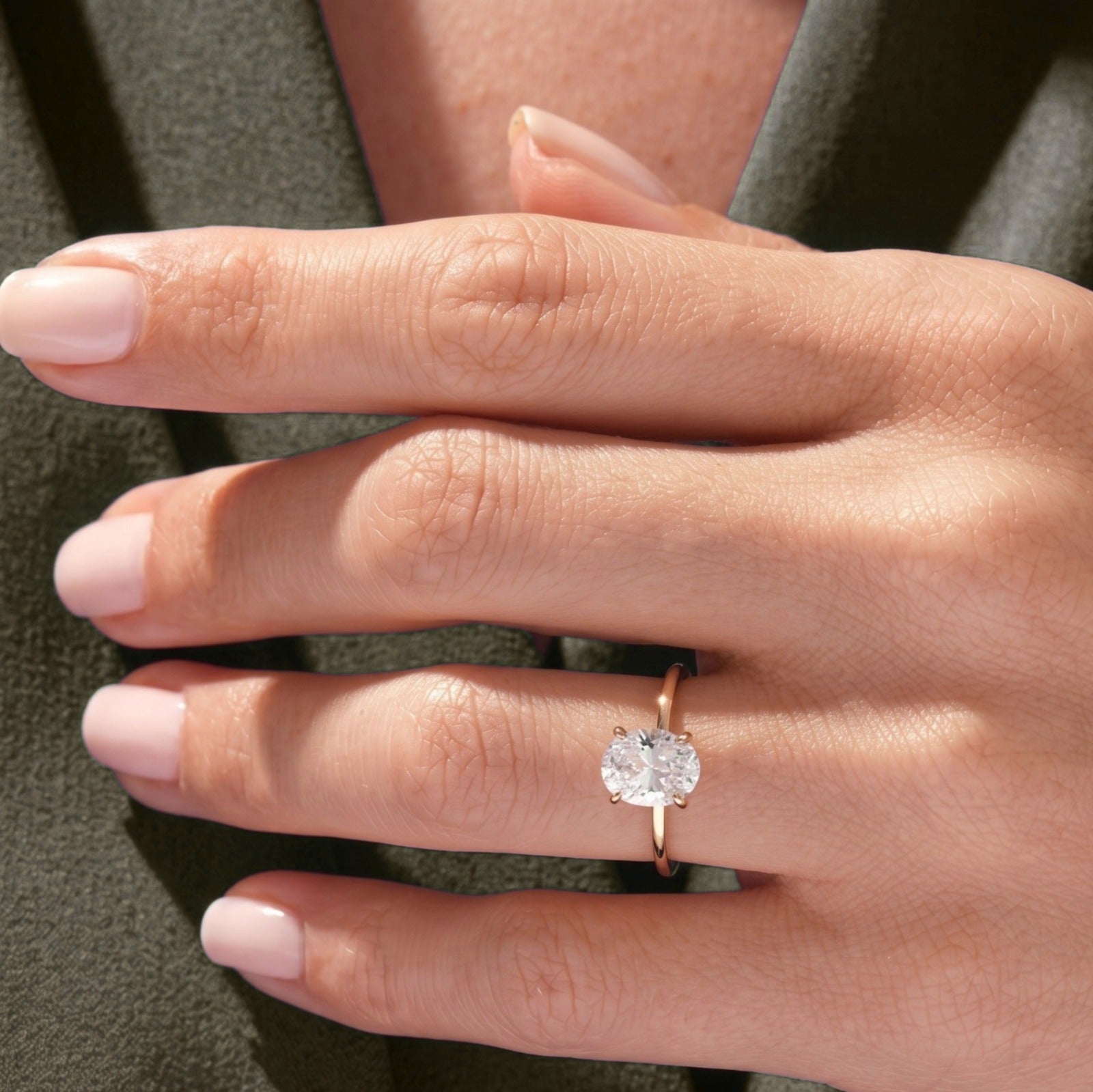 2ct Oval -cut classic solitaire ring | Gold Vermeil