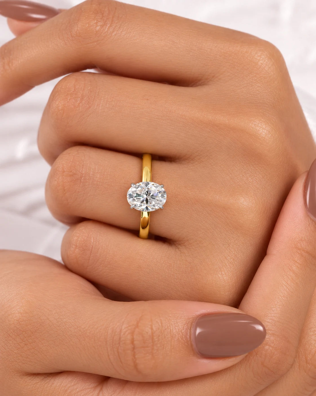 2ct Oval cut Solitaire ring | Gold Vermeil