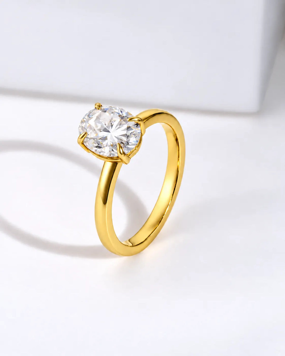 2ct Oval cut Solitaire ring | Gold Vermeil