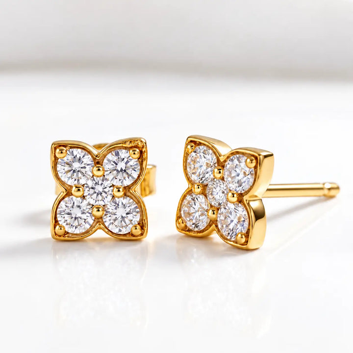 Floral Studs Earrings | Gold Vermeil