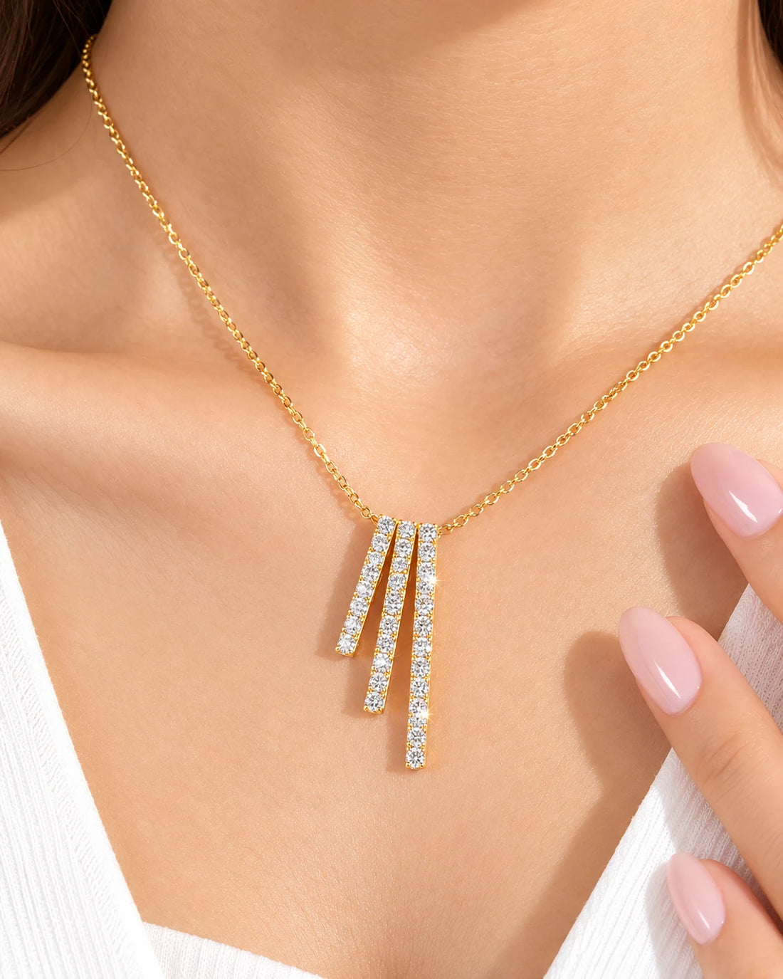 Triple Bar Drop Pendant | Gold Vermeil