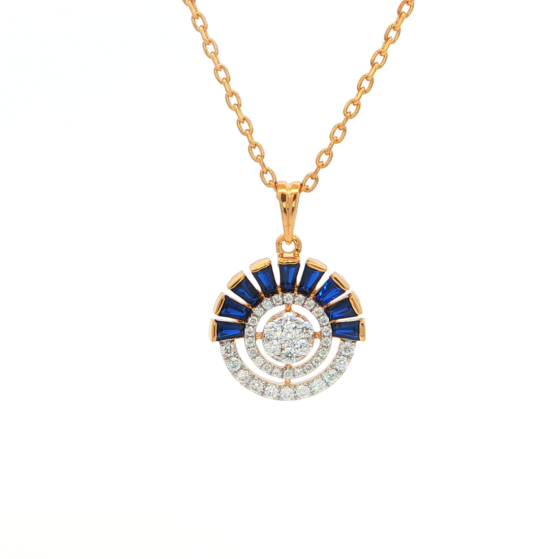 Aura Sapphire Sunburst Pendant