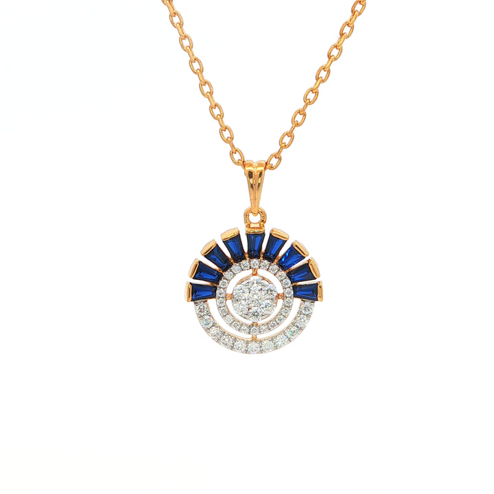 Aura Sapphire Sunburst Pendant