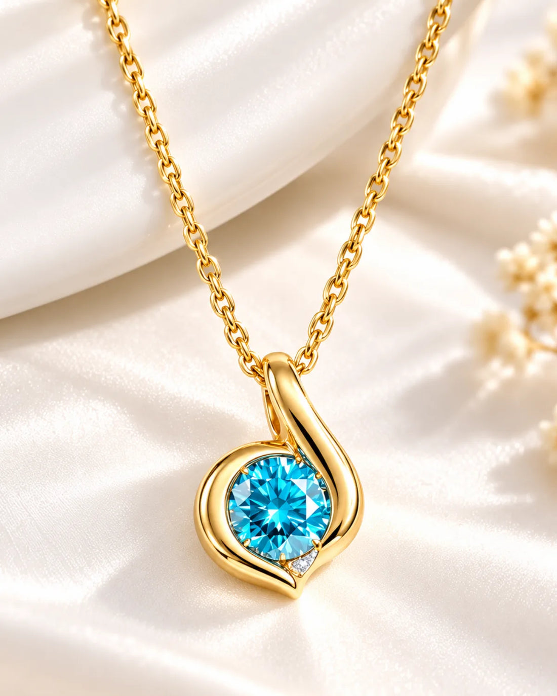 Aquamarine Solitaire Pendant