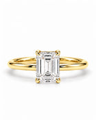 2ct Emerald cut Solitaire ring | Gold Vermeil