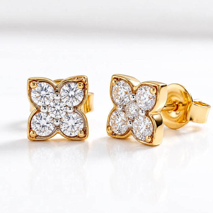 Floral Studs Earrings | Gold Vermeil
