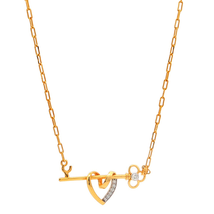 Heart & Key Pendant | Gold Plated