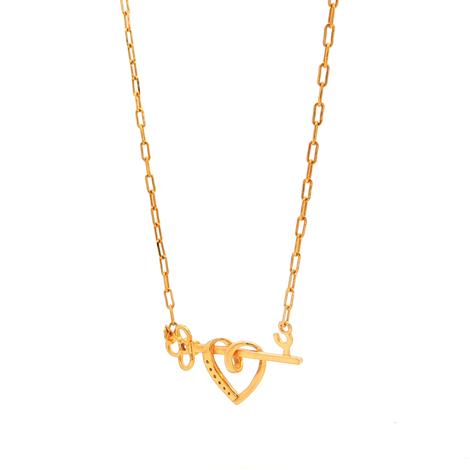 Heart & Key Pendant | Gold Plated