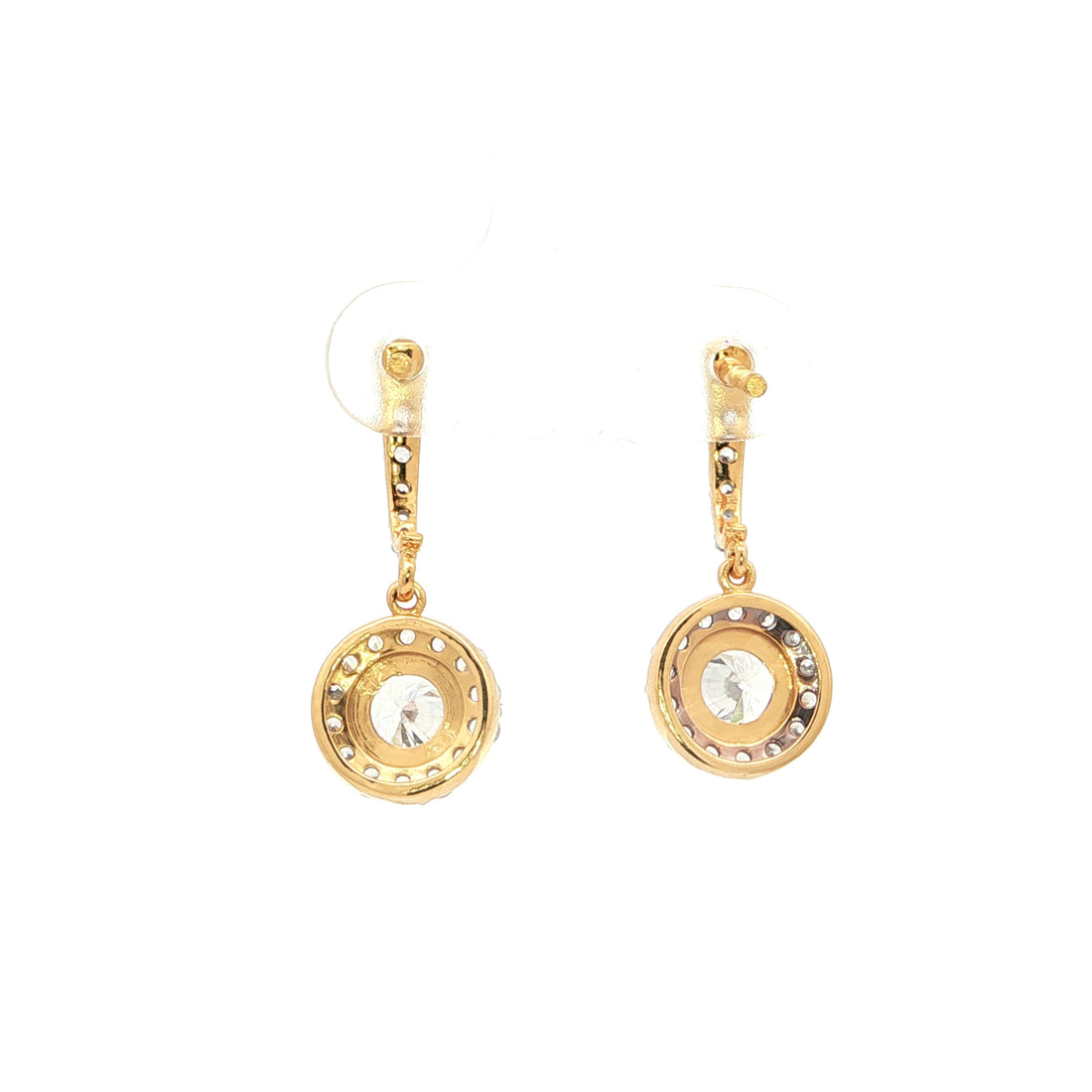 Round Halo Drop Earrings | Gold Vermeil