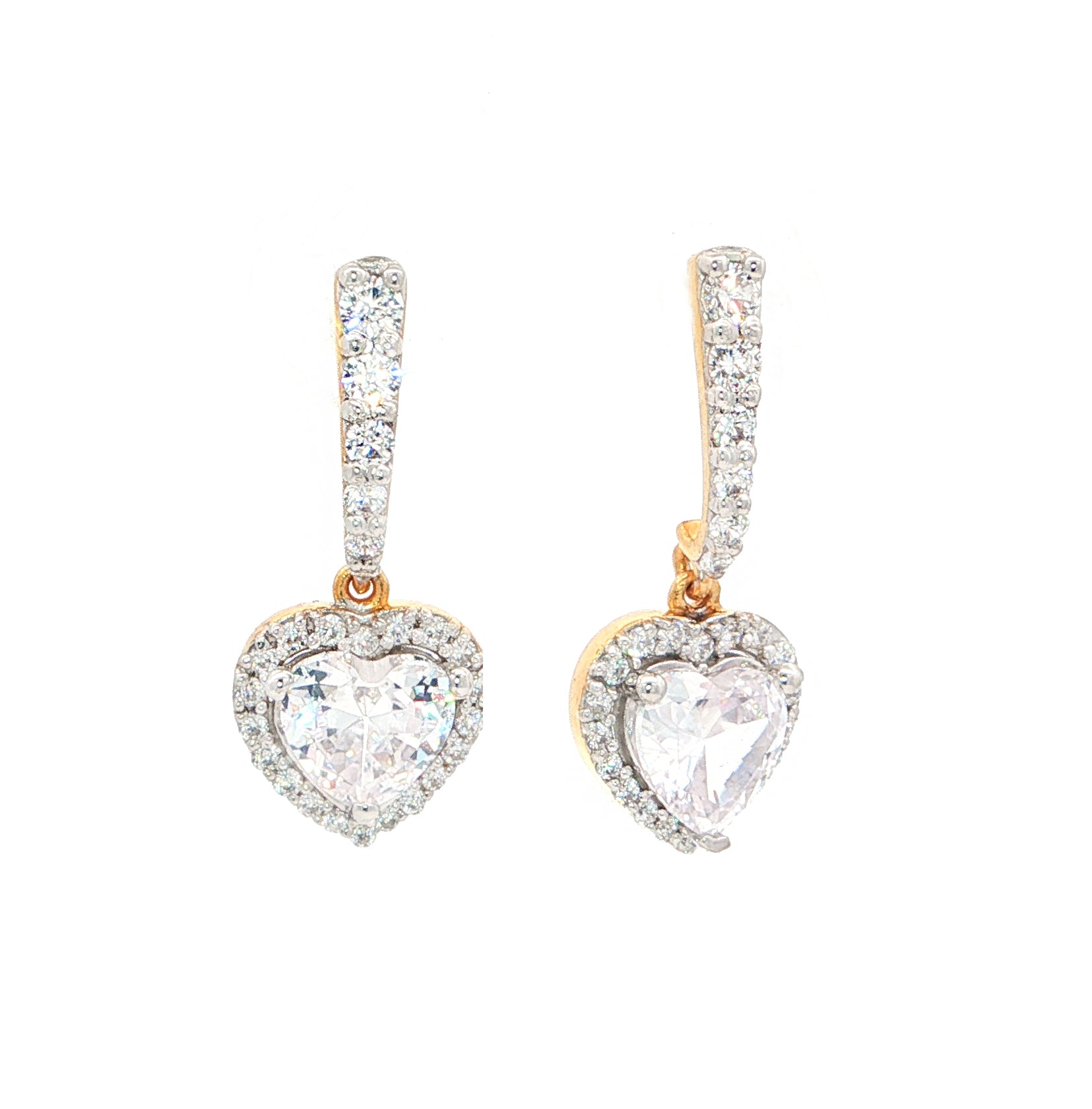 Heart Halo Drop Earrings | Gold Vermeil