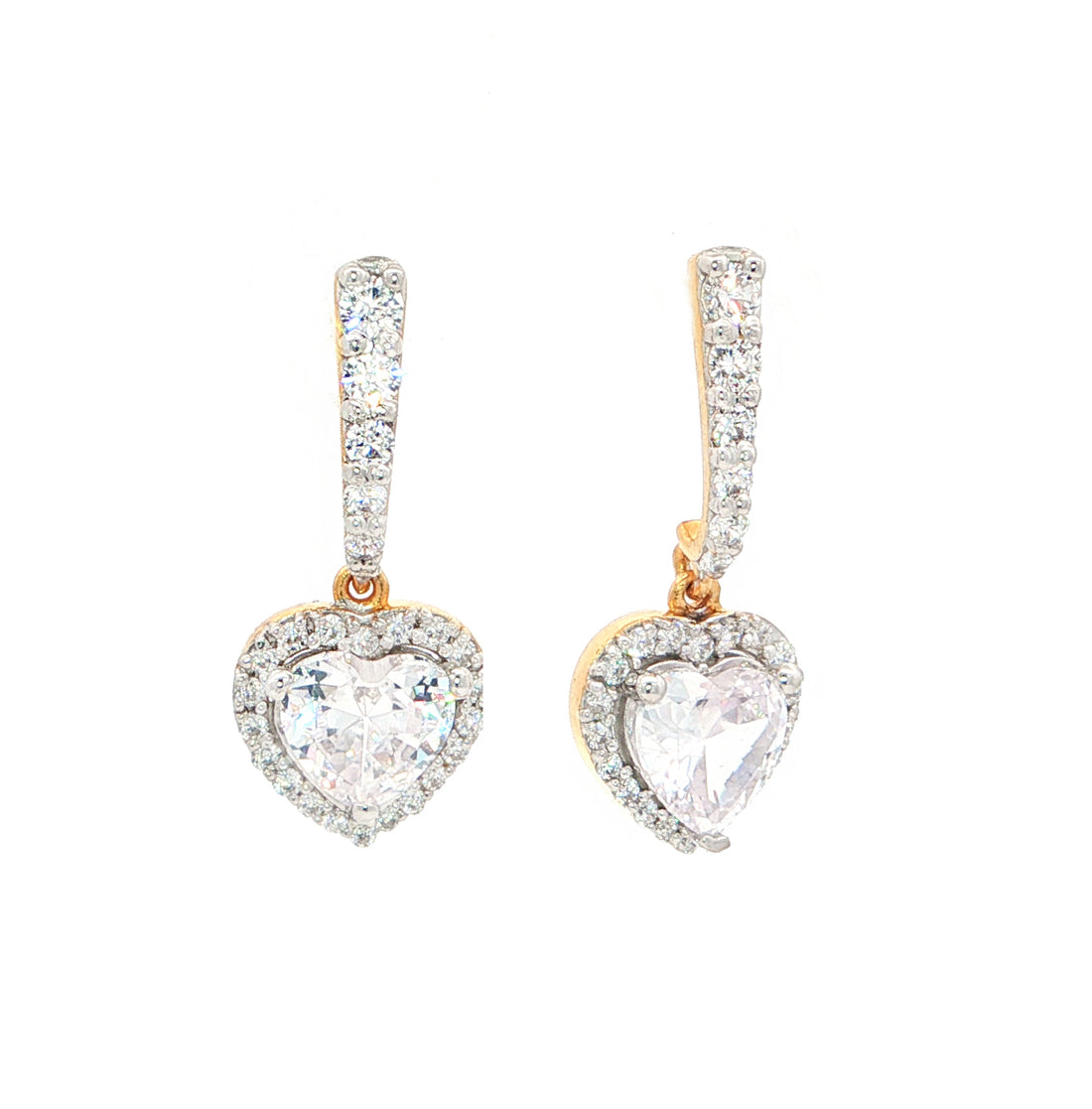 Heart Halo Drop Earrings | Gold Vermeil