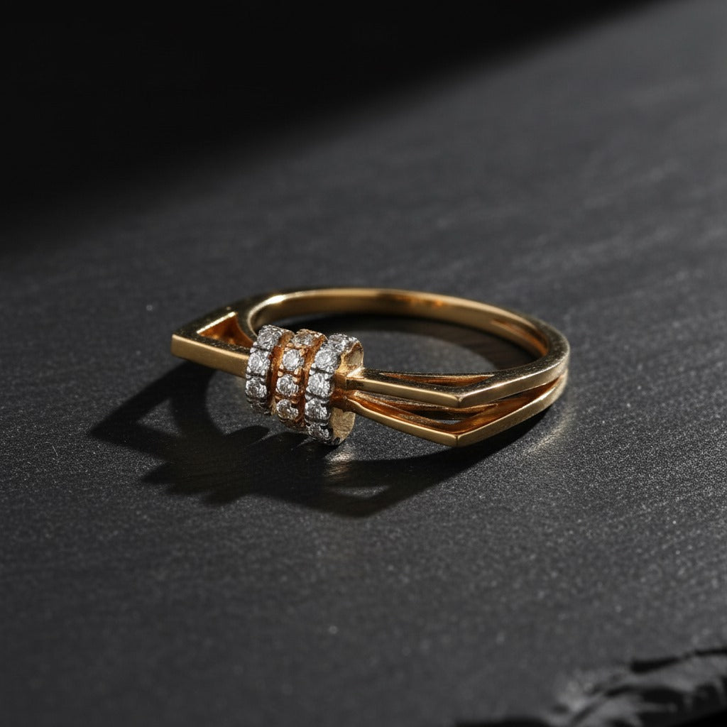 Triple Bar Monzonite Diamond Ring