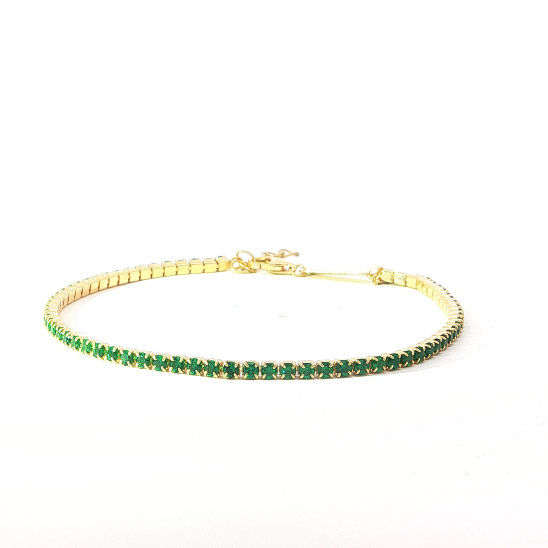 Green Sparkle Tennis Bracelet