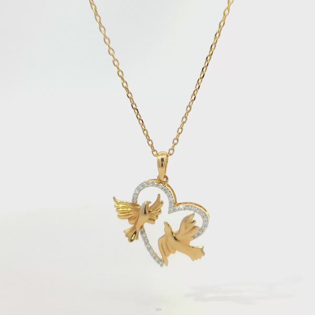 Love birds Heart Monzonite Pendant