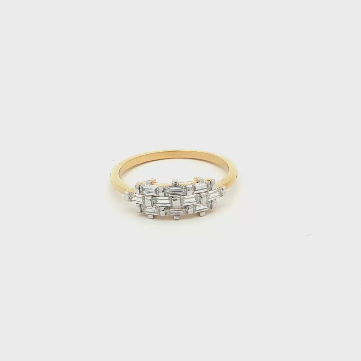 Gold Plated Baguette Diamond Ring