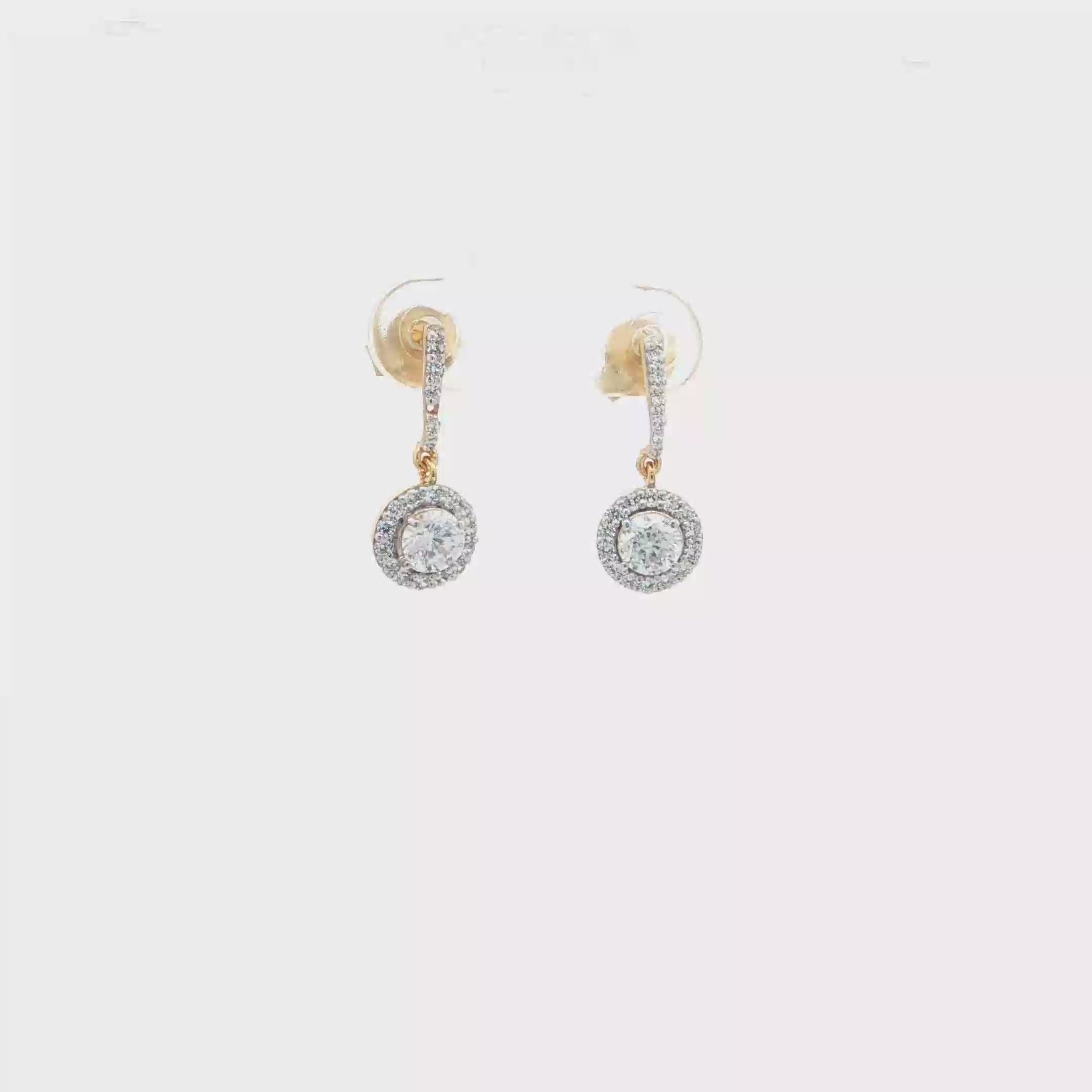 Elegant Halo Drop Earrings | Gold Plated