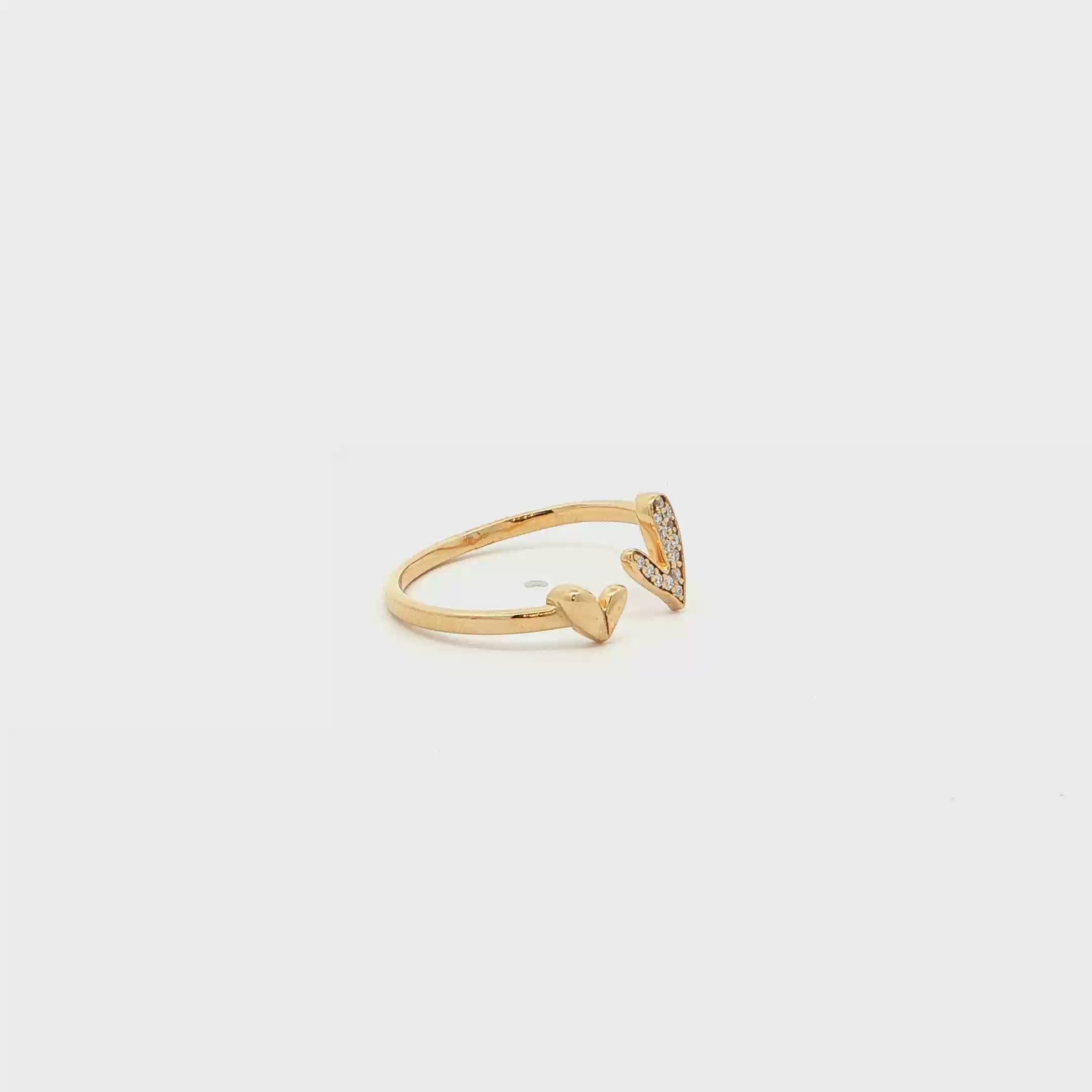 Dual Heart Vermeil Ring