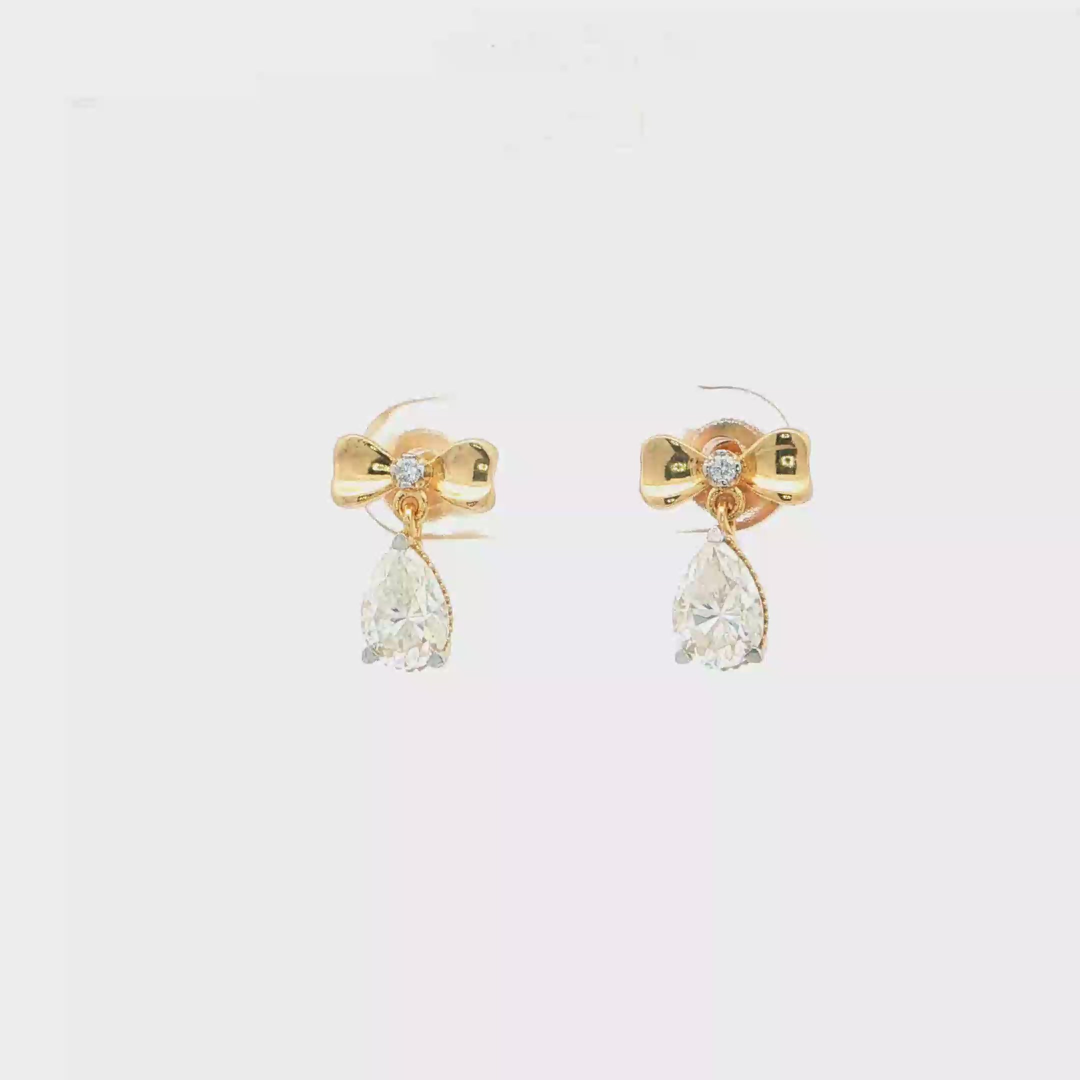Bow Drop Earrings | Gold Plated