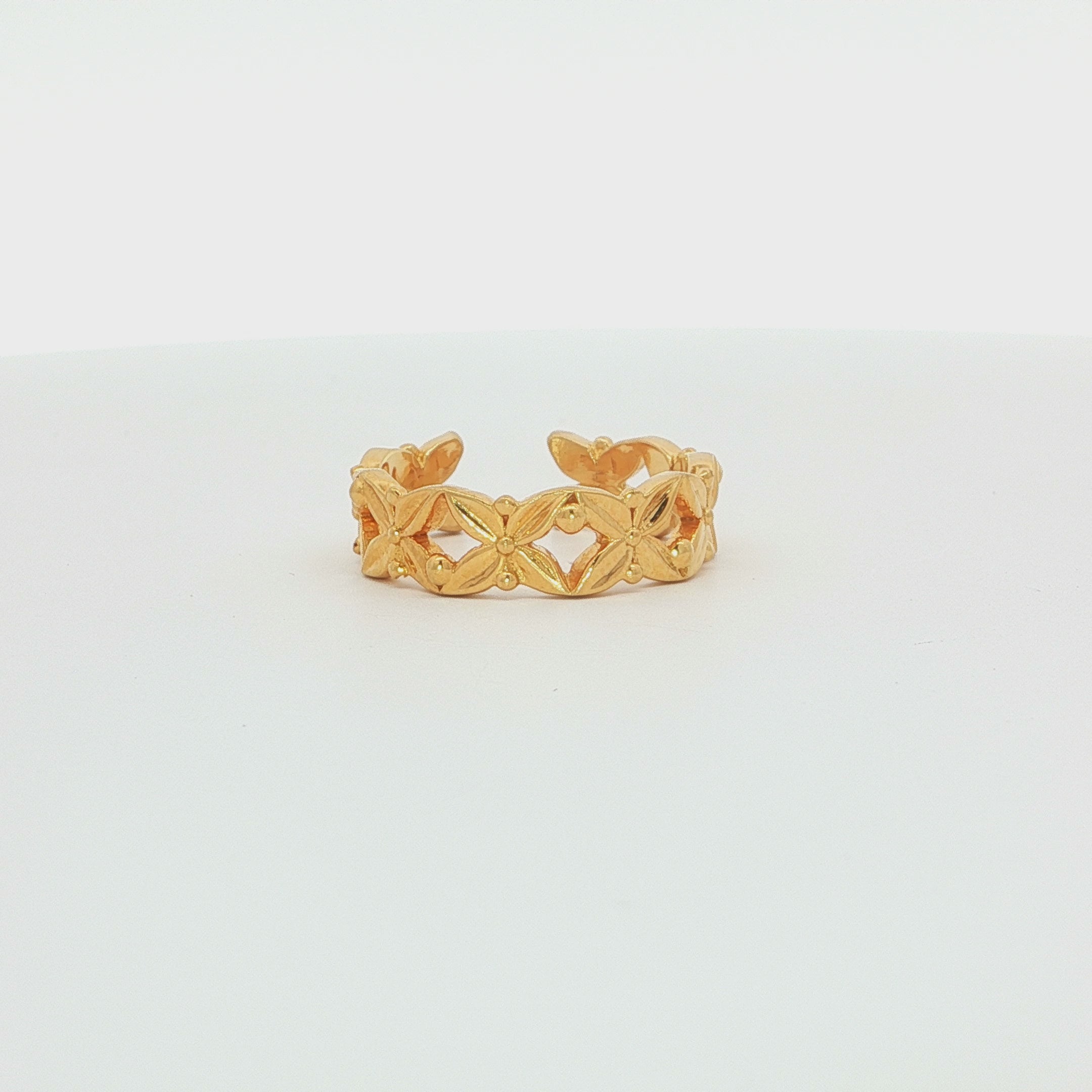 Gold-Plated Floral Eternity Band