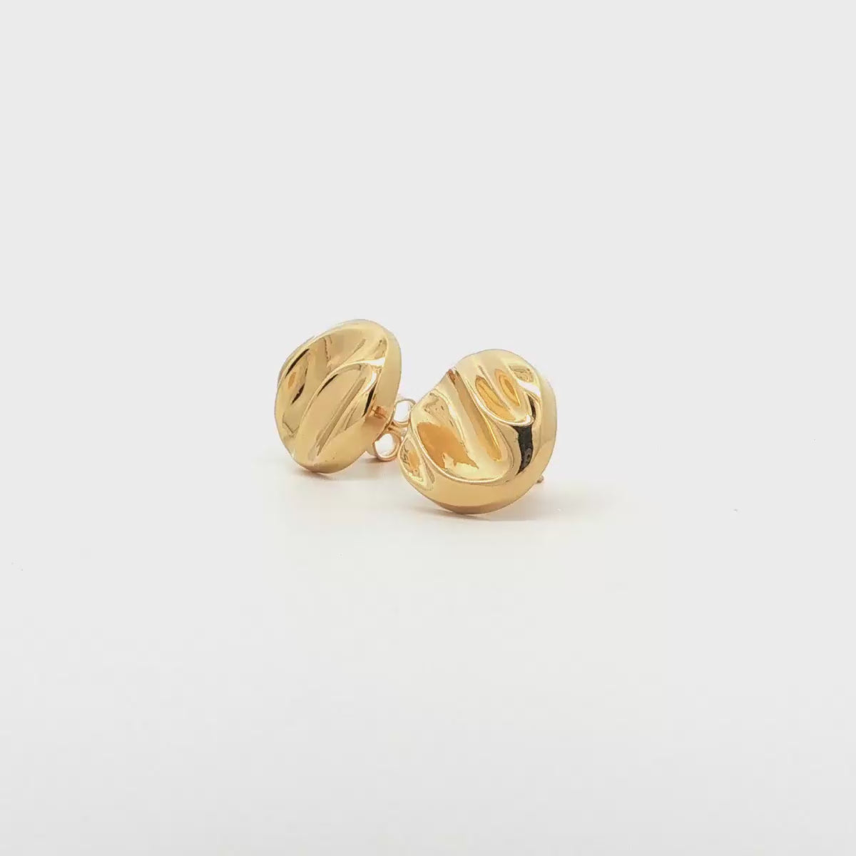 Bold Round Textured Stud Earrings