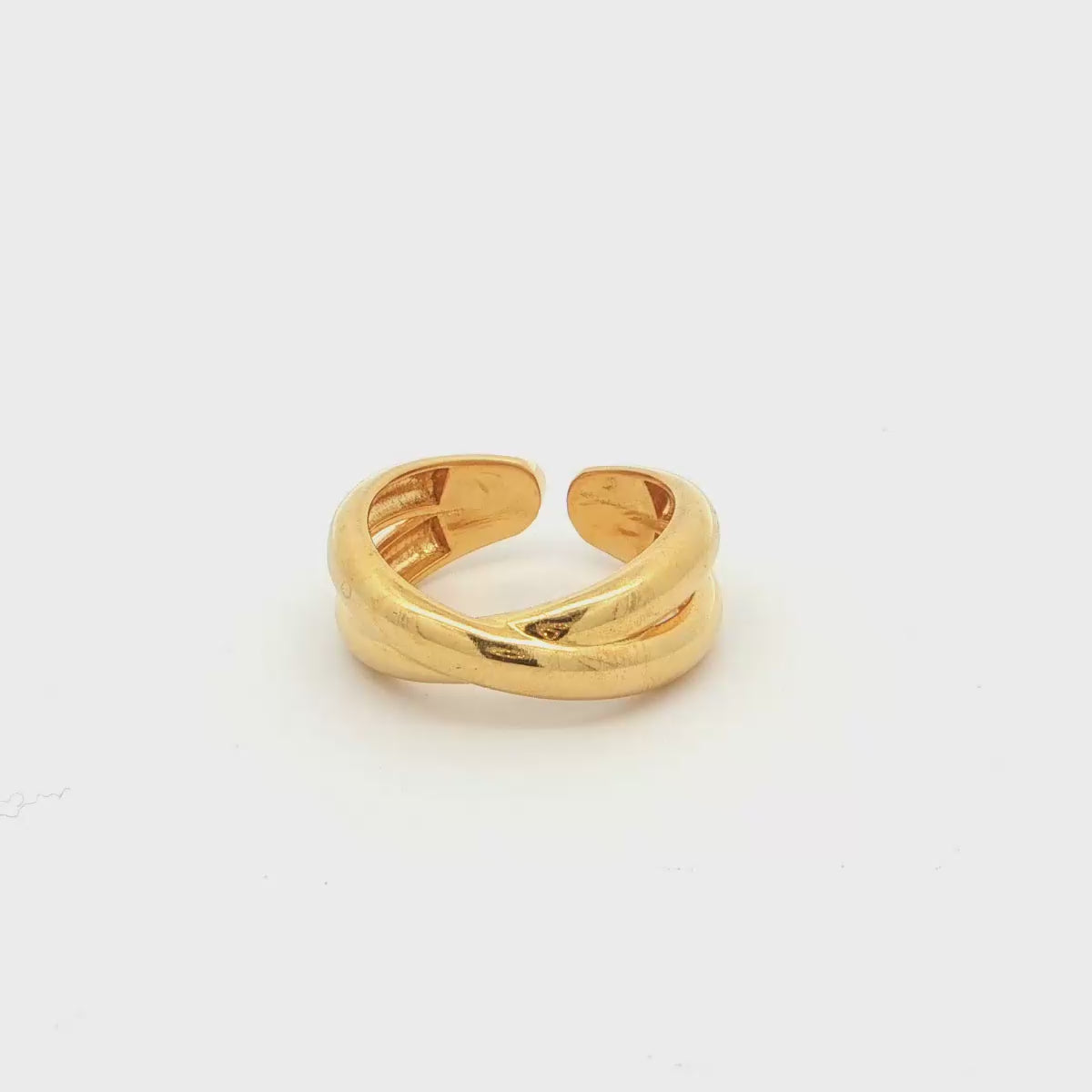 Gold-Plated Adjustable Crossover Ring