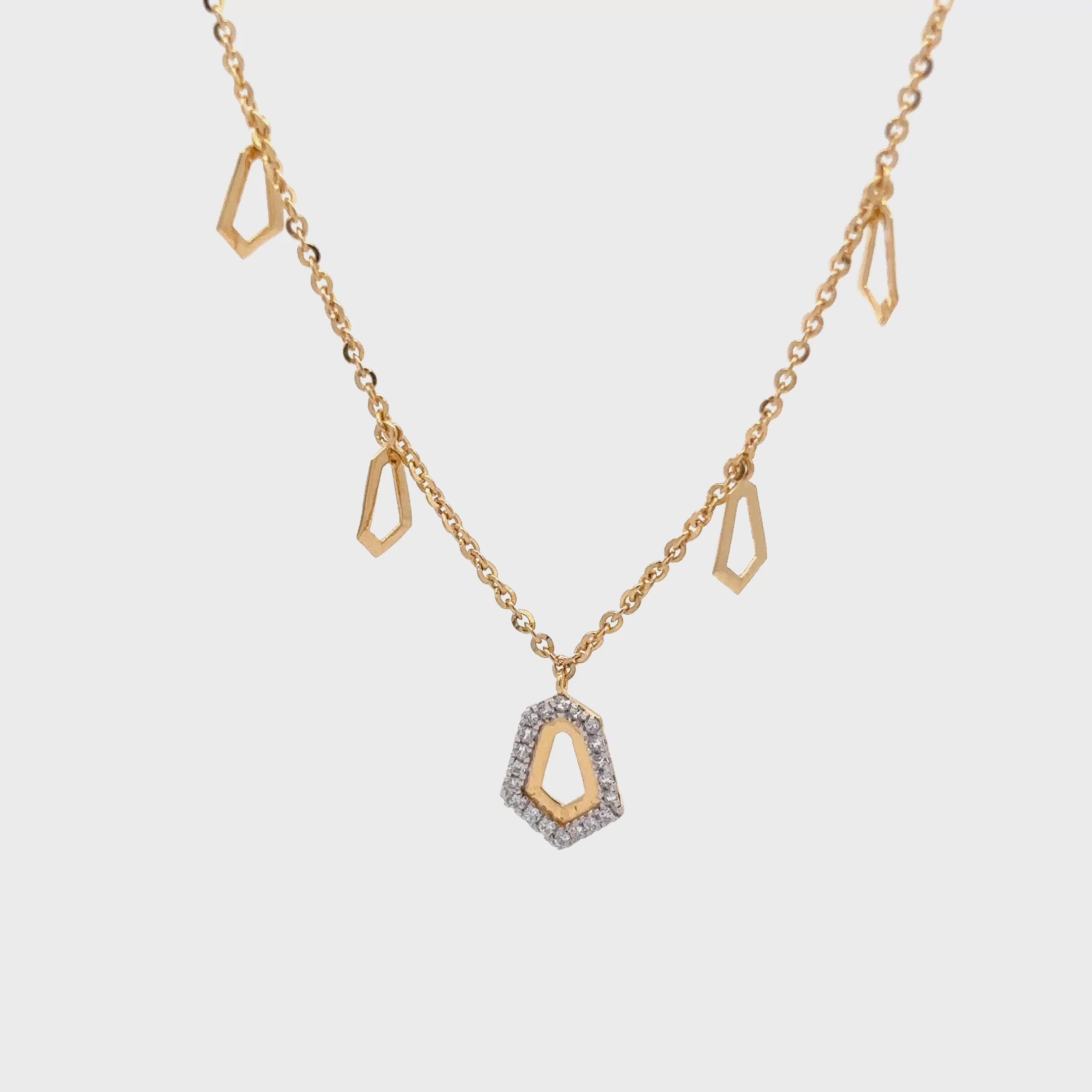 Geometric Diamond charm Necklace