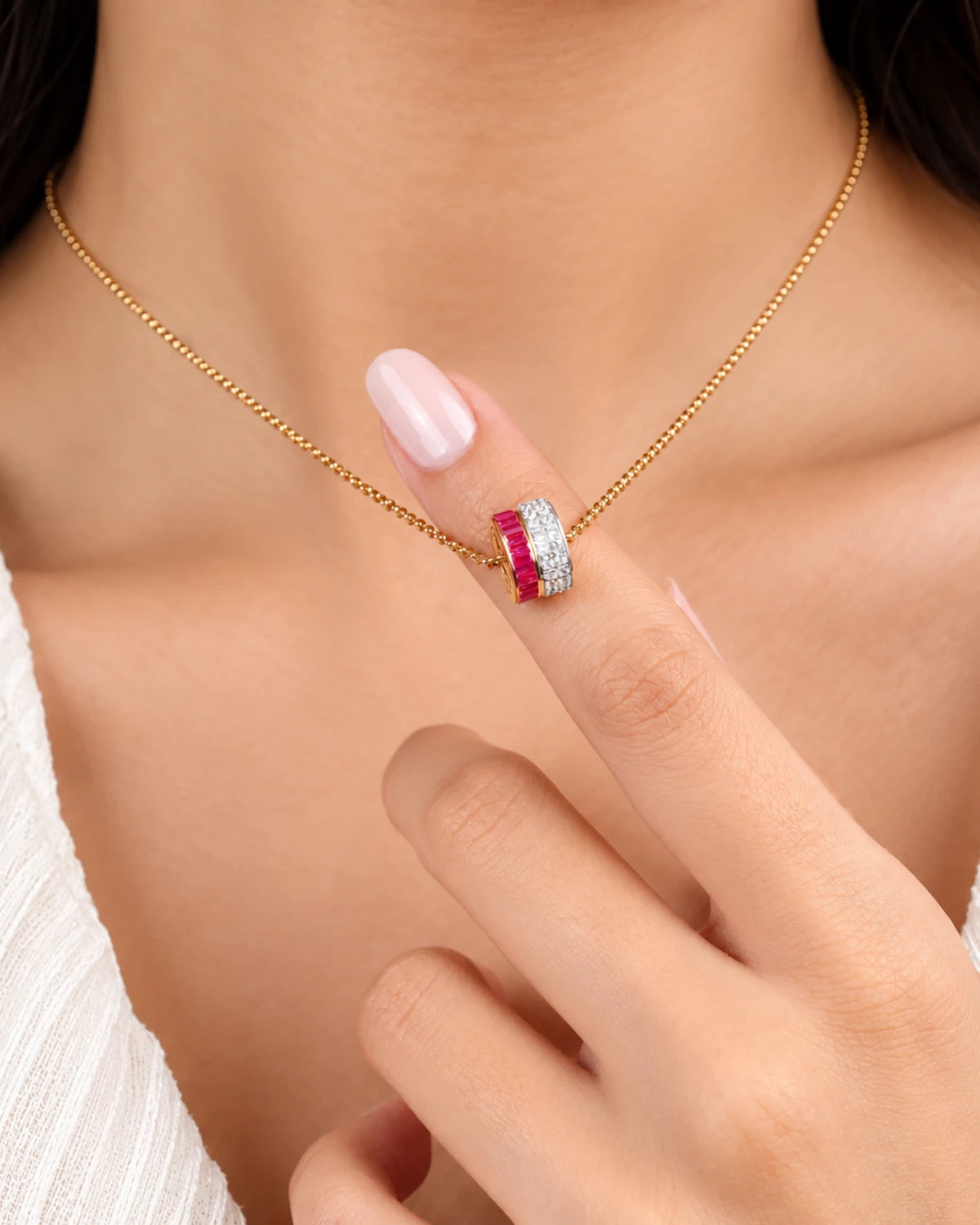 Ruby Barrel Pendant