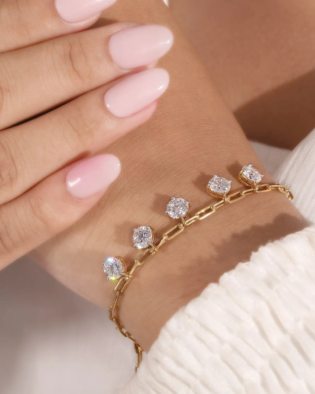 Solitaire Moissanite Drop Bracelet | Gold Vermeil