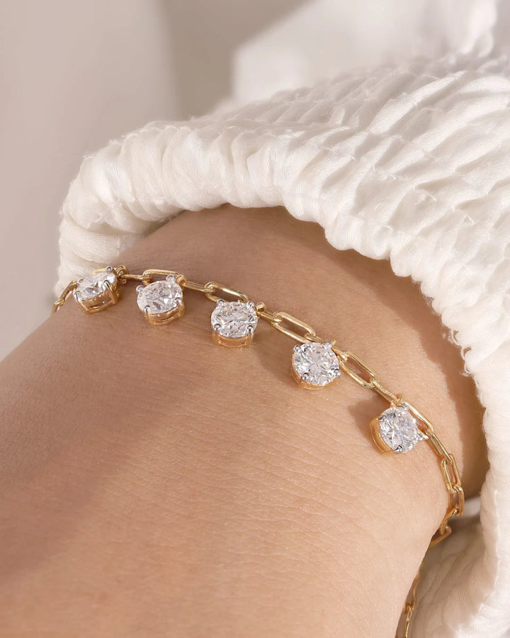 Solitaire Moissanite Drop Bracelet | Gold Vermeil