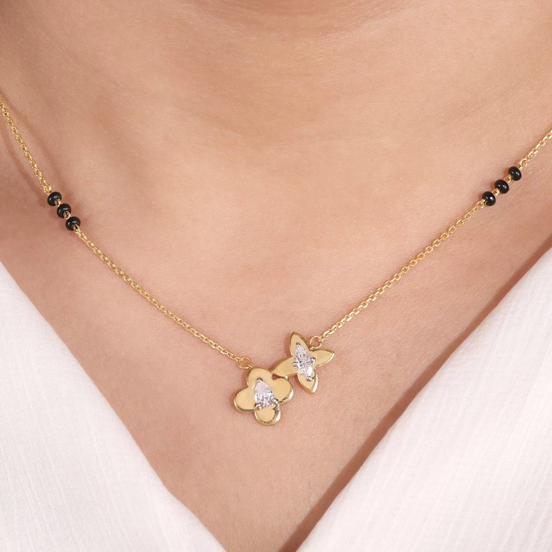 Dual Wing Mangalsutra | Gold Vermeil