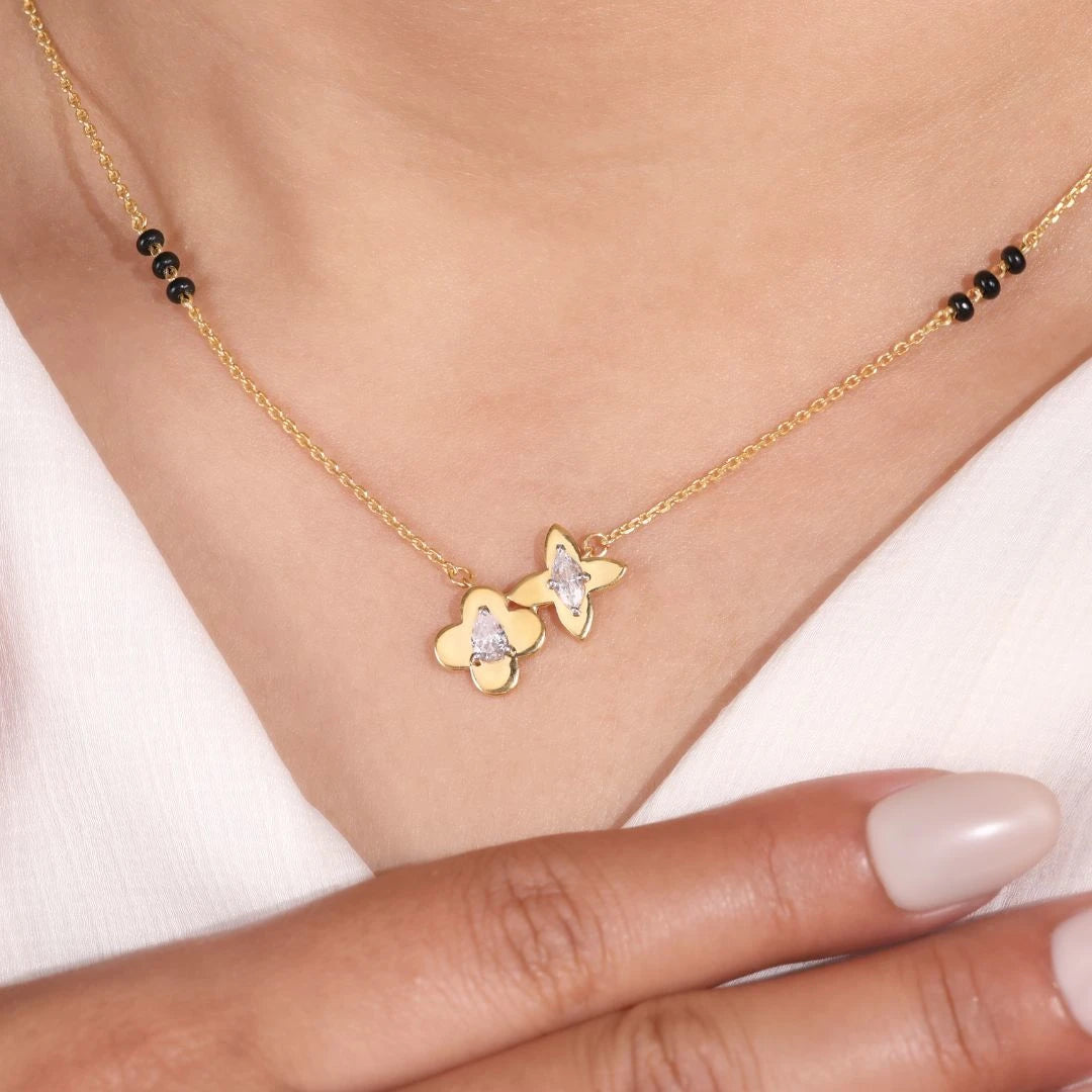 Dual Wing Mangalsutra | Gold Vermeil