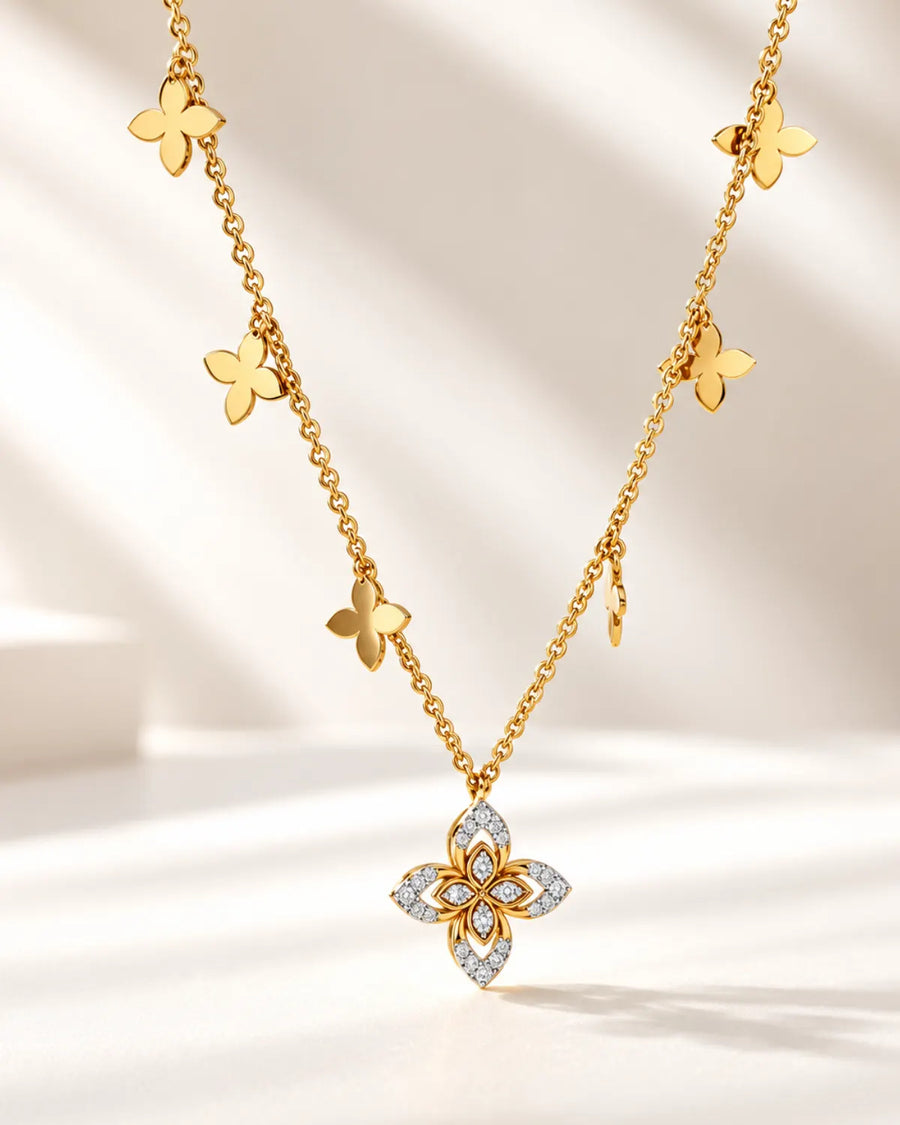Diamond Flower Necklace