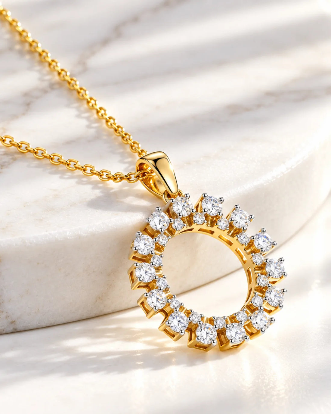 Radiant Halo Moissanite Pendant
